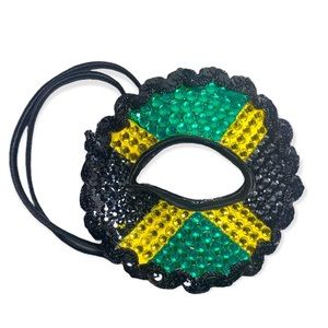 Eye Patch Masquerade Mask with Crystal and Rhinestones